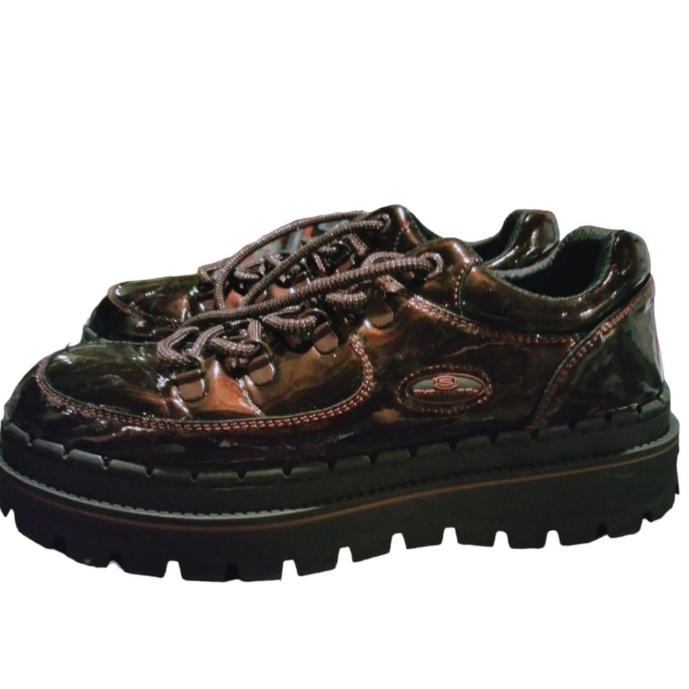 90s vintage burgundy platform sketchers